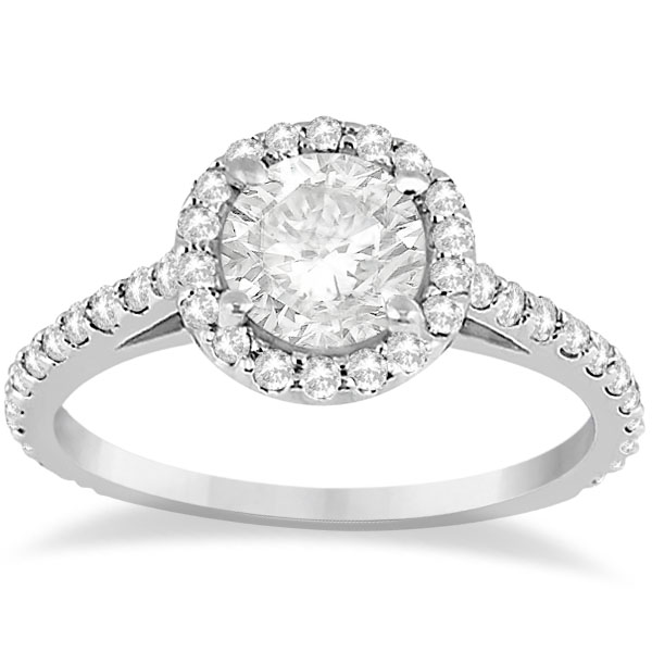Halo Diamond Cathedral Engagement Ring Setting Palladium (0.64ct)