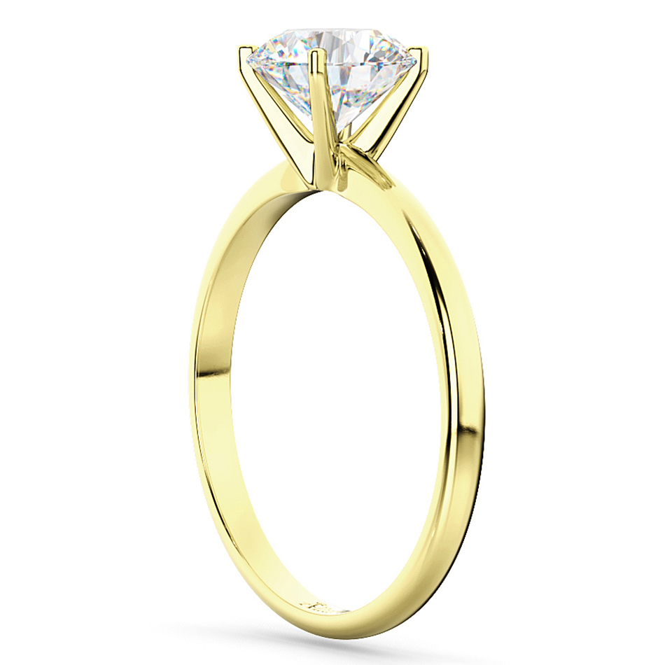 Four-Prong 18k Yellow Gold Solitaire Engagement Ring Setting