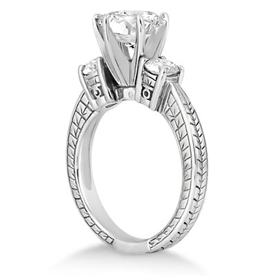 Antique Three-Stone Diamond Engagement Ring Palladium (0.50ct)