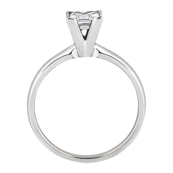 Platinum Solitaire Engagement Ring Princess Cut Diamond Setting