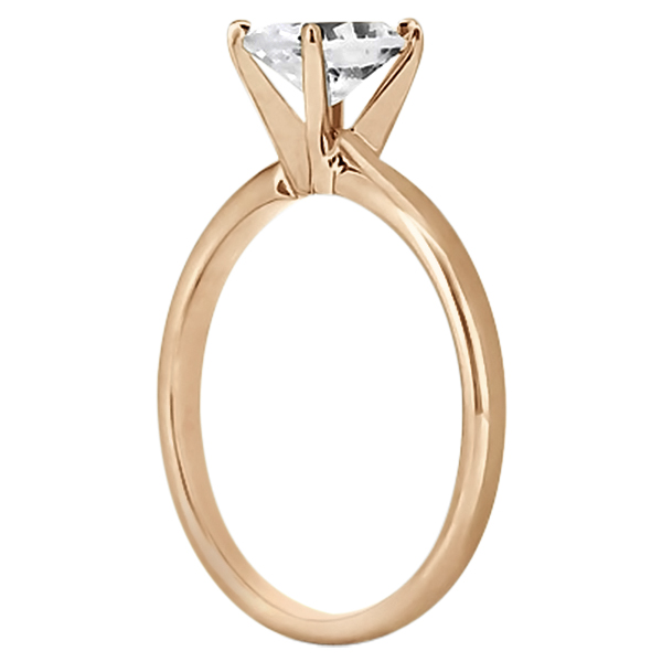 Four-Prong 18k Rose Gold Solitaire Engagement Ring Setting