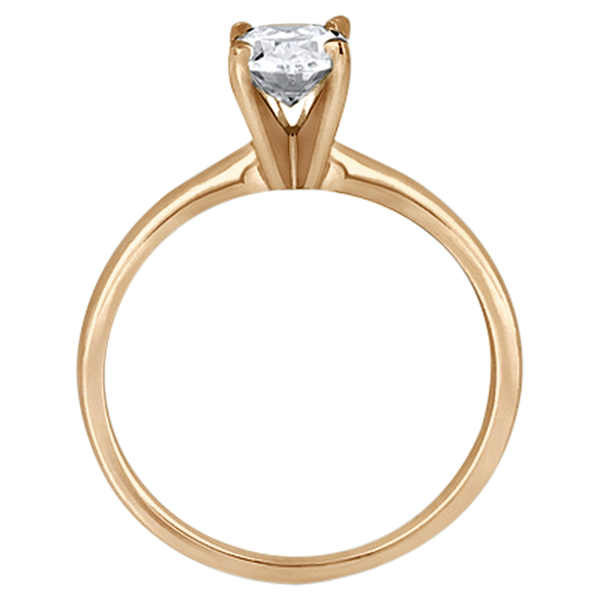 Four-Prong 18k Rose Gold Solitaire Engagement Ring Setting