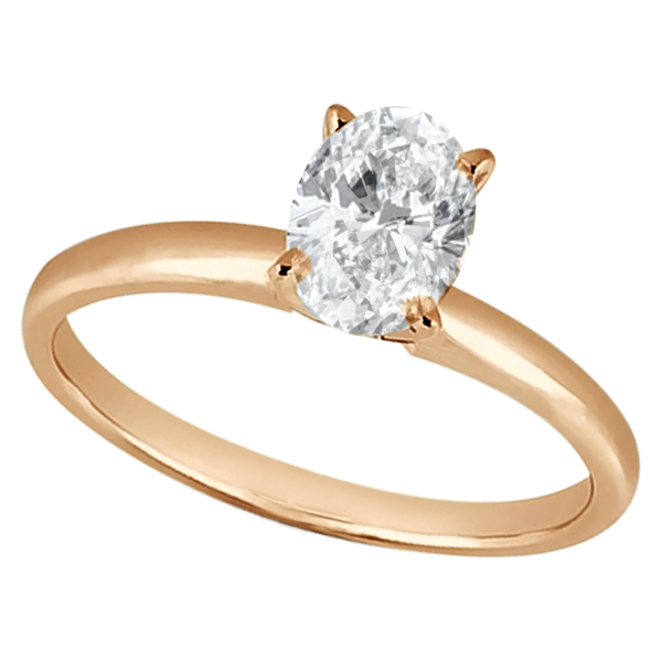 Four-Prong 18k Rose Gold Solitaire Engagement Ring Setting