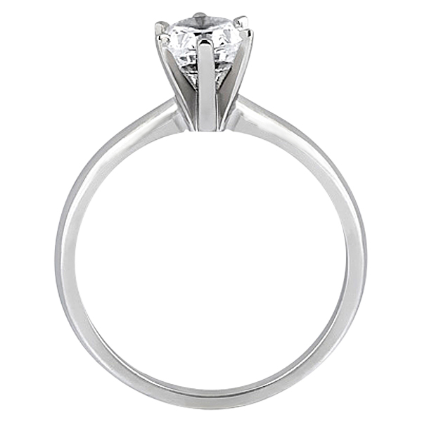 Six-Prong Palladium Engagement Ring Solitaire Setting