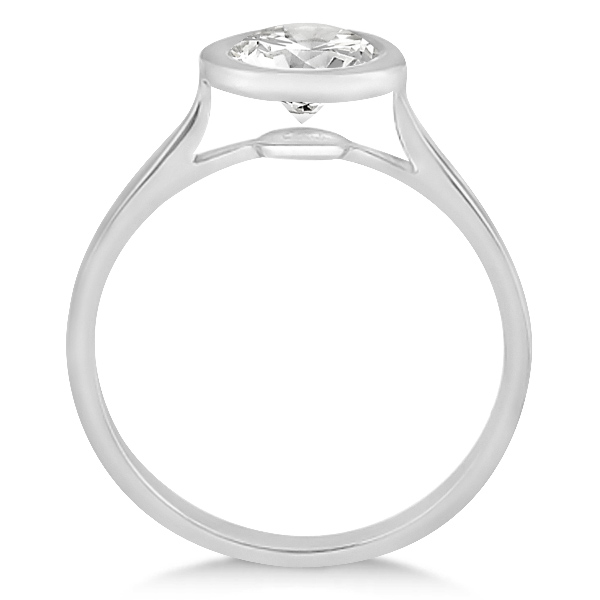 Floating Bezel Set Solitaire Engagement Ring Setting in Palladium