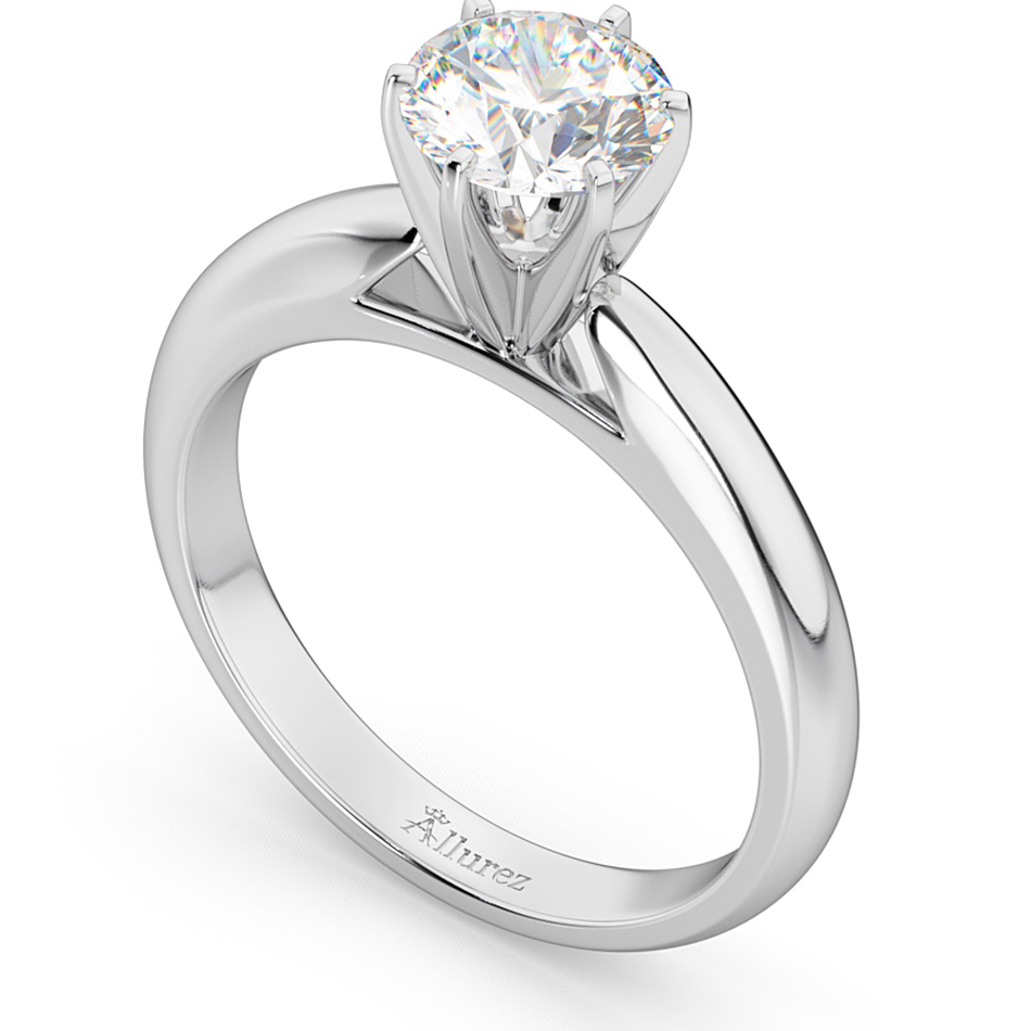 SixProng 14k White Gold Solitaire Engagement Ring Setting UR36