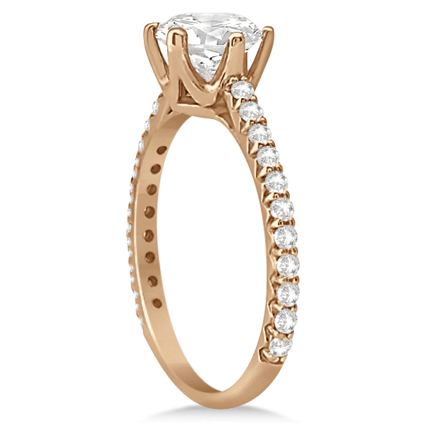 Diamond Accented Moissanite Engagement Ring in 14K Rose Gold 1.33ctw