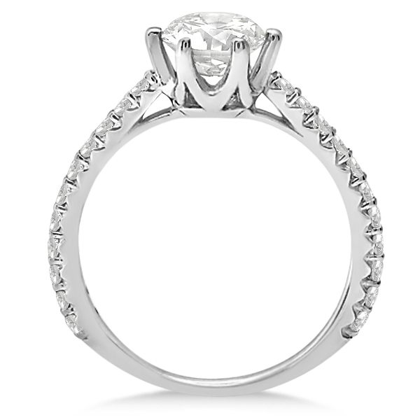 Diamond Accented Moissanite Engagement Ring in 14K White Gold 1.33ct