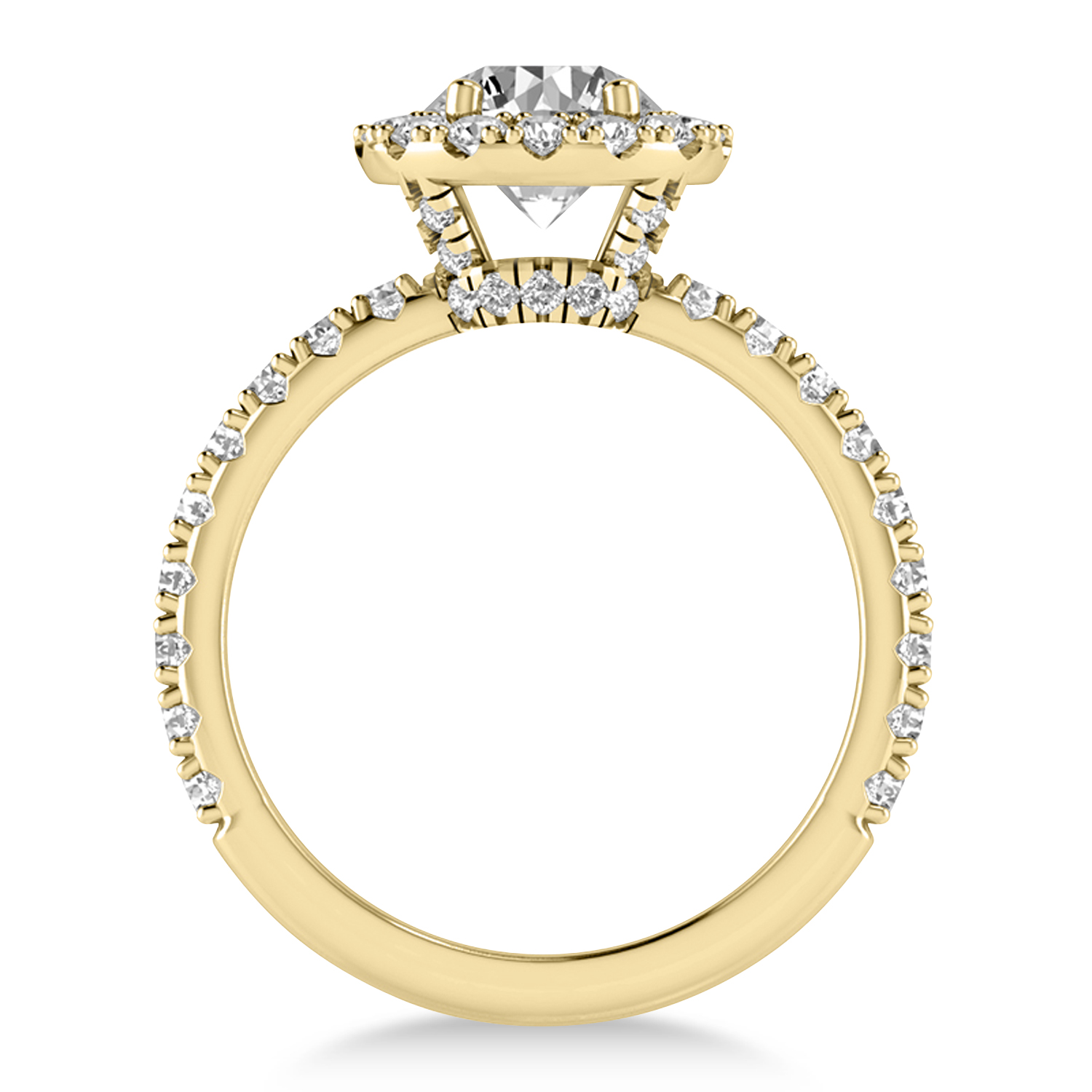 Diamond Halo Engagement Ring 14k Yellow Gold (0.90ct)