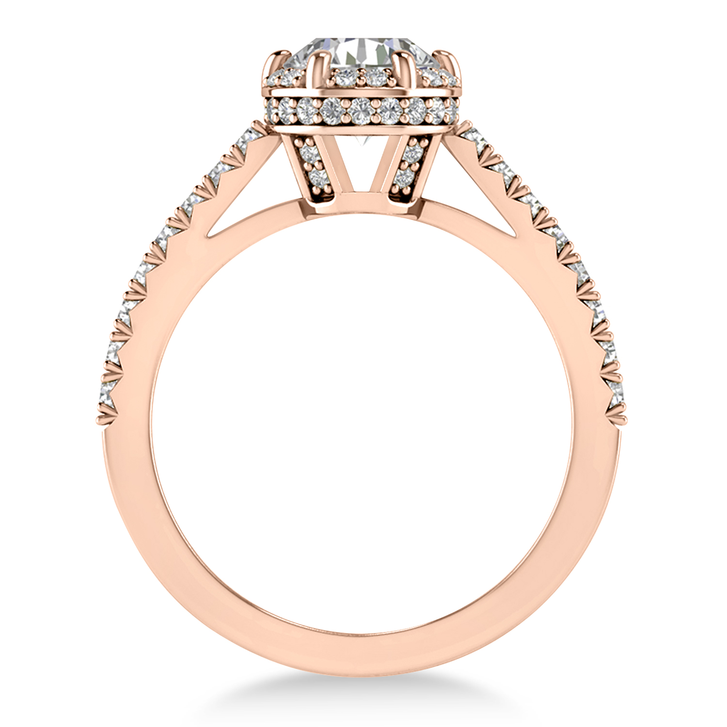 Diamond Sidestones Engagement Ring 14k Rose Gold (0.44ct)