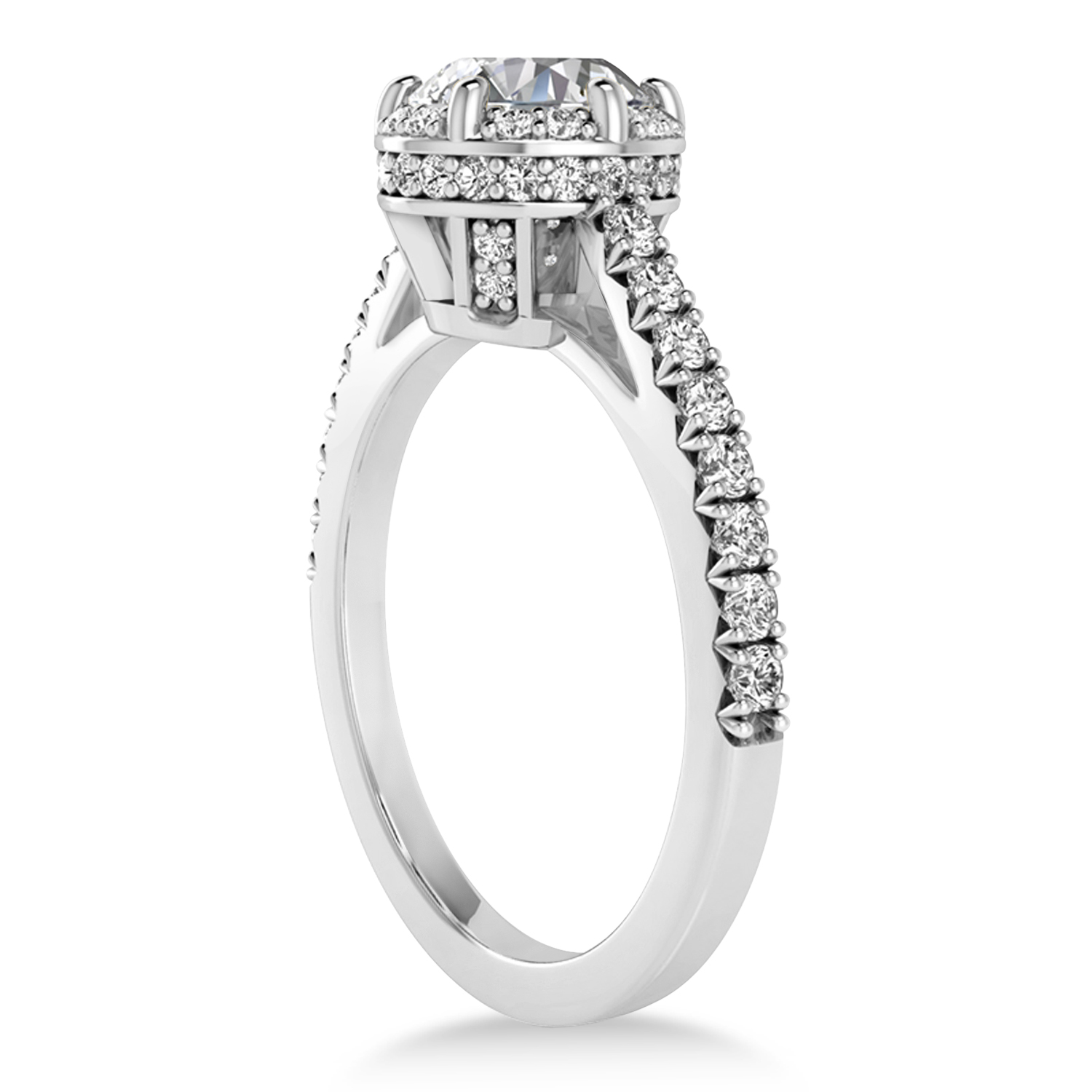 Diamond Sidestones Engagement Ring Palladium (0.44ct)