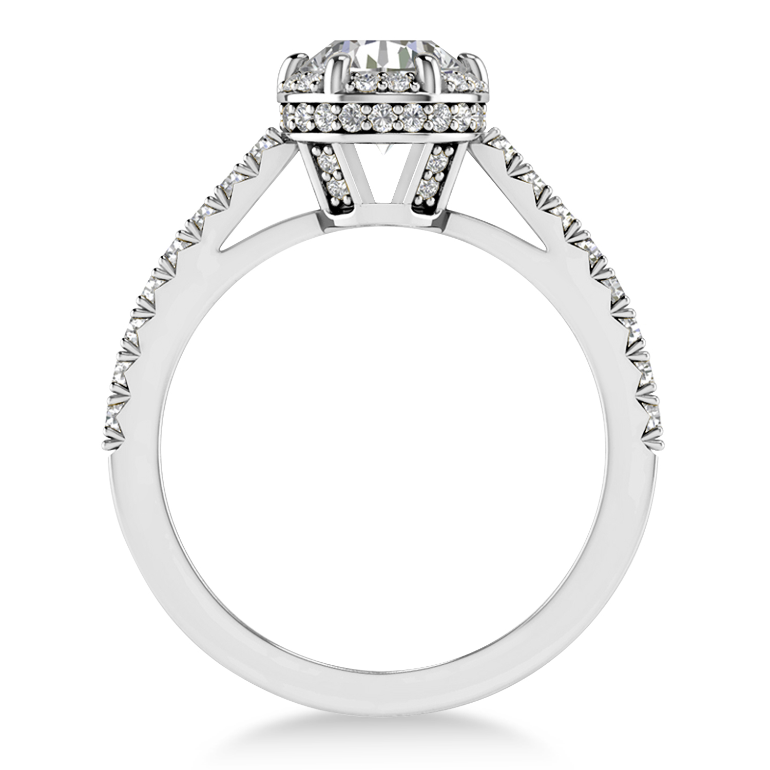Diamond Sidestones Engagement Ring Palladium (0.44ct)