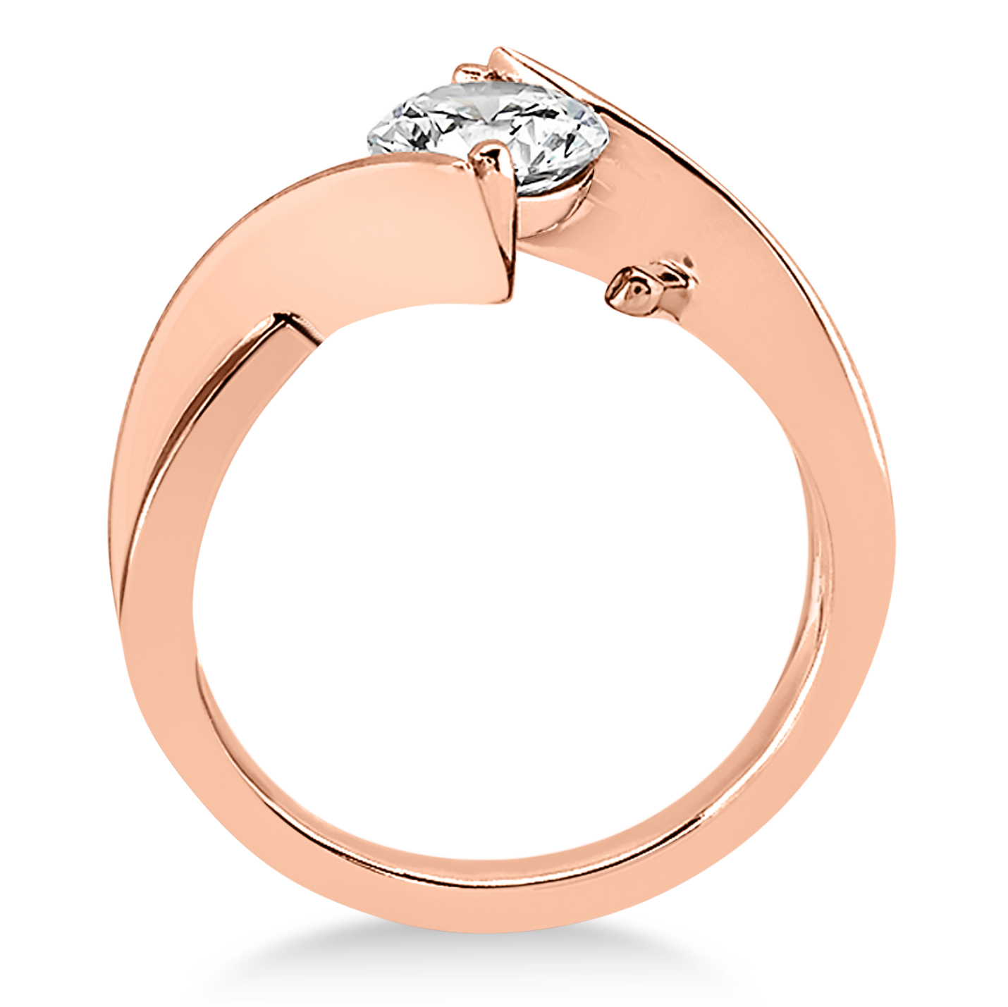 Diamond Twisted Engagement Ring 14k Rose Gold