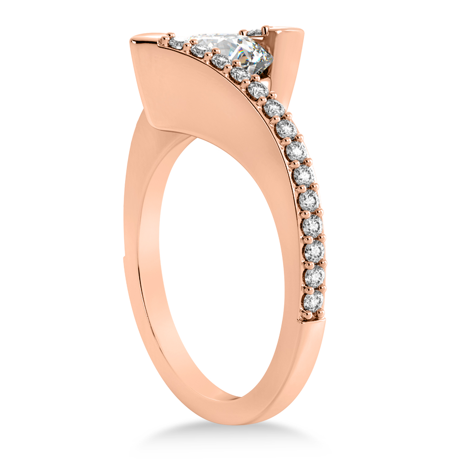 Diamond Bypass Tension Set Engagement Ring 14k Rose Gold (0.28ct)