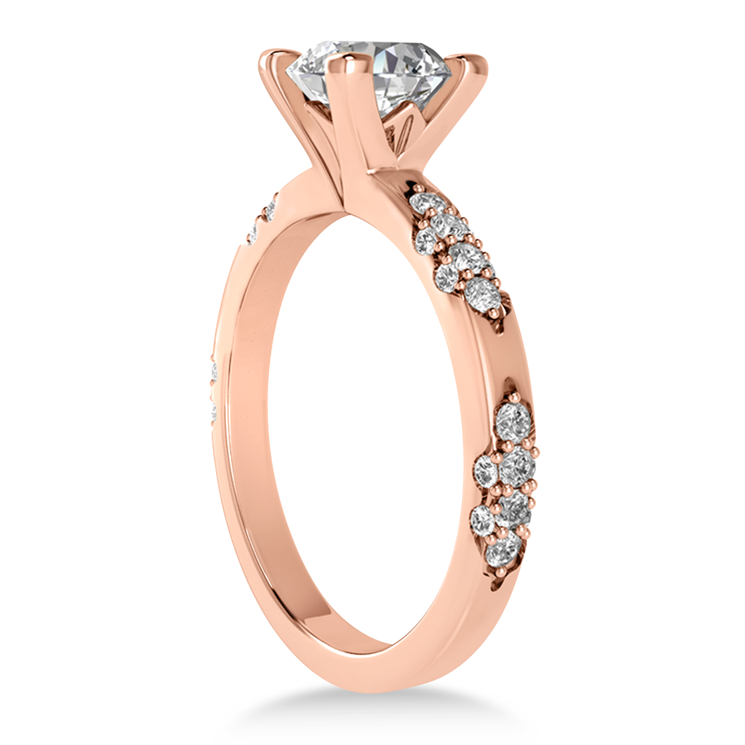Diamond Prong Engagement Ring 18k Rose Gold (0.32ct)