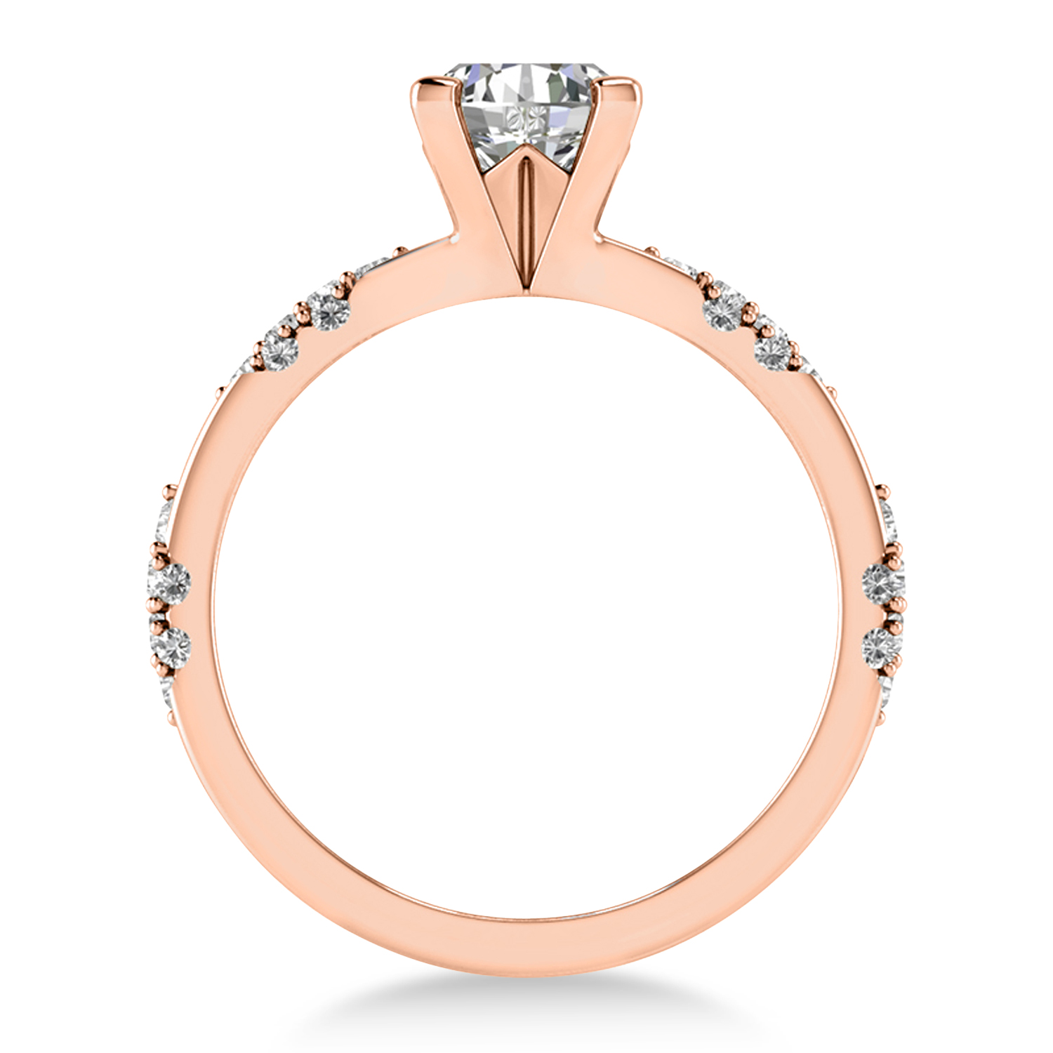 Diamond Prong Engagement Ring 18k Rose Gold (0.32ct)