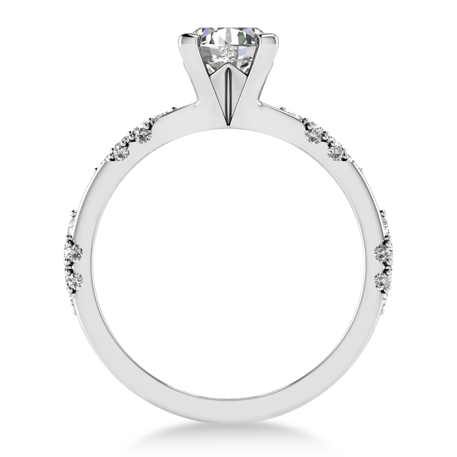 Diamond Prong Engagement Ring 18k White Gold (0.32ct)