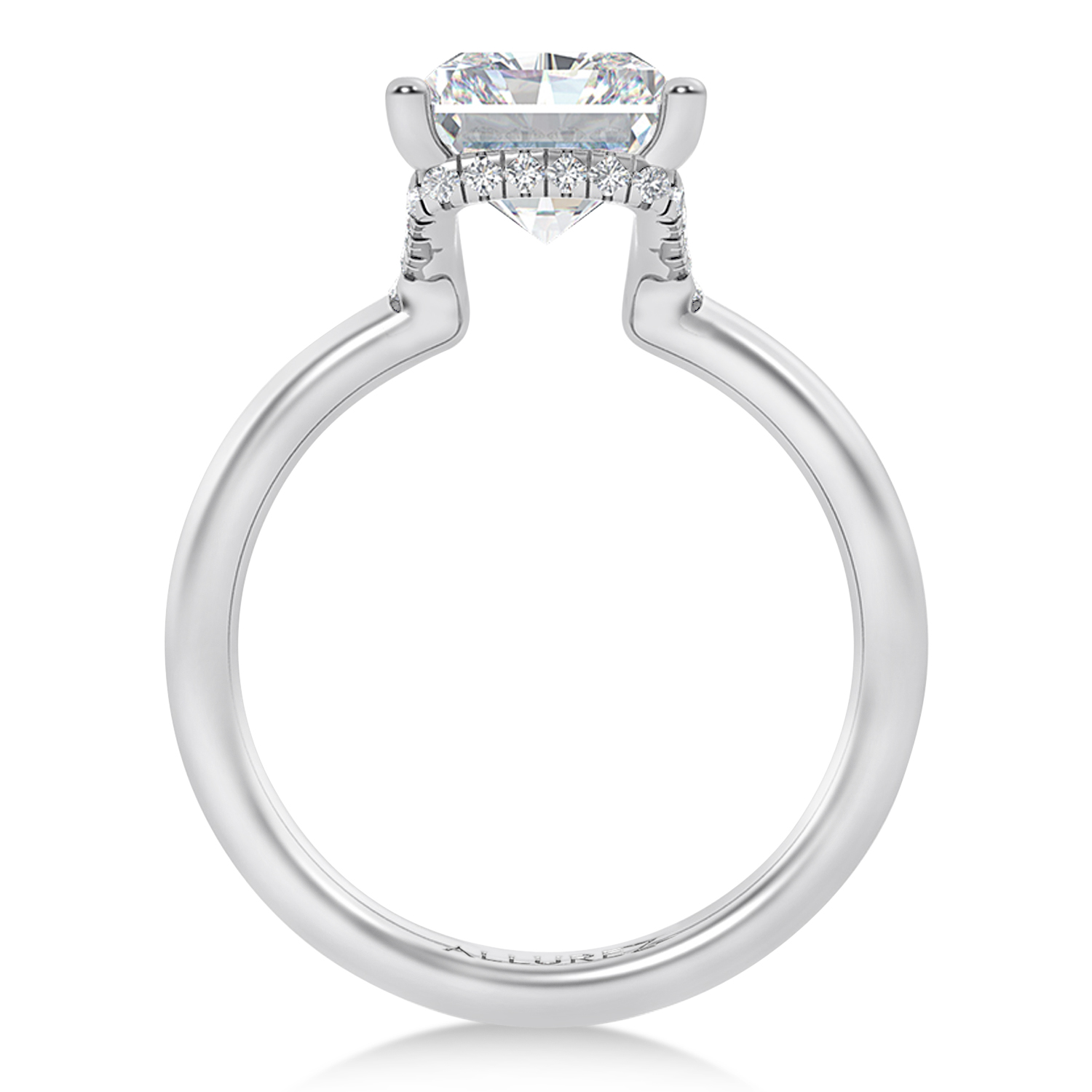 Radiant Cut Moissanite & Lab Grown Diamond Engagement Ring 14K White Gold (3.15ct)