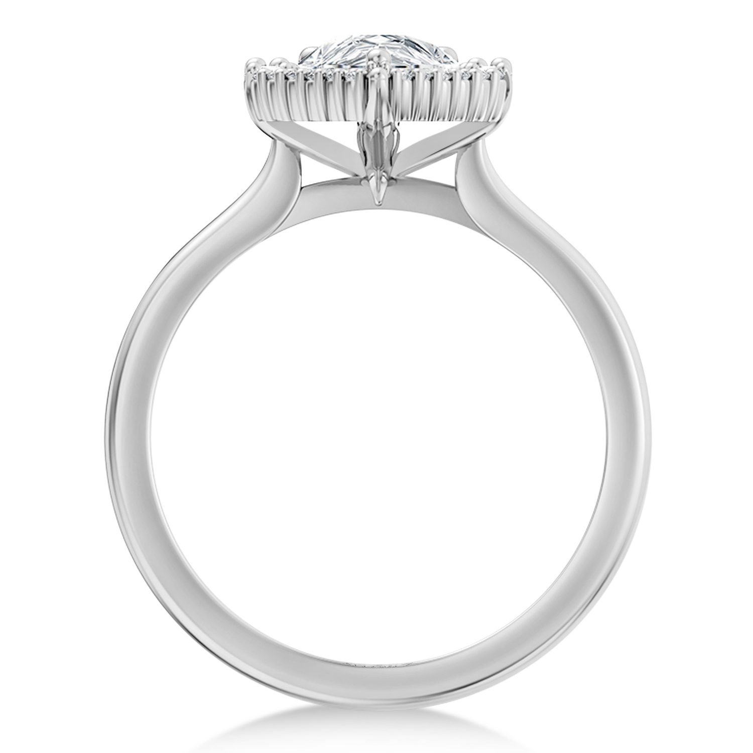 Pear & Round Lab Grown Diamond Halo Engagement Ring 14K White Gold (1.82ct)