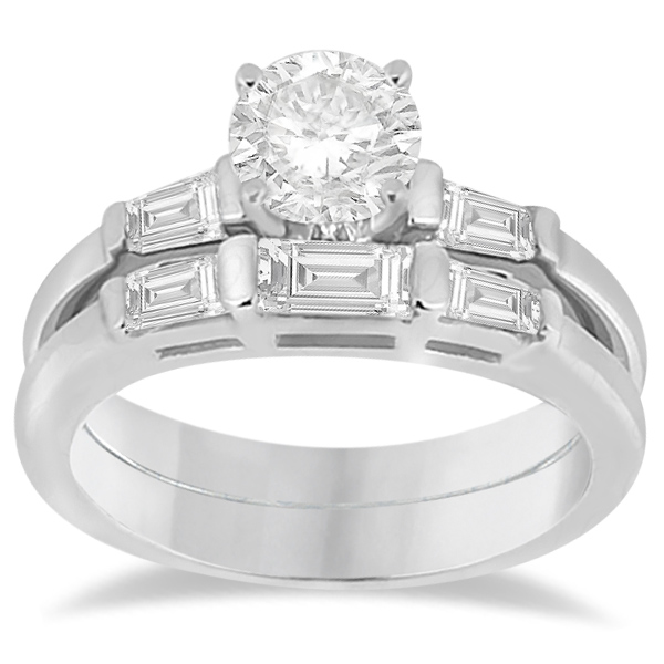 baguette engagement ring with wedding band