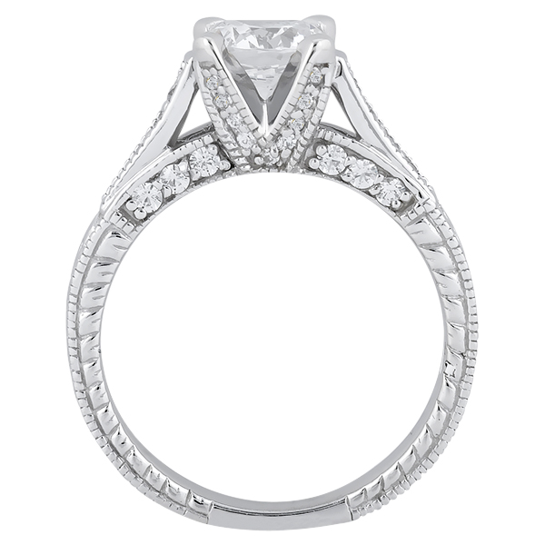 Antique Style Diamond Engagement Ring Setting Platinum (0.40ct)