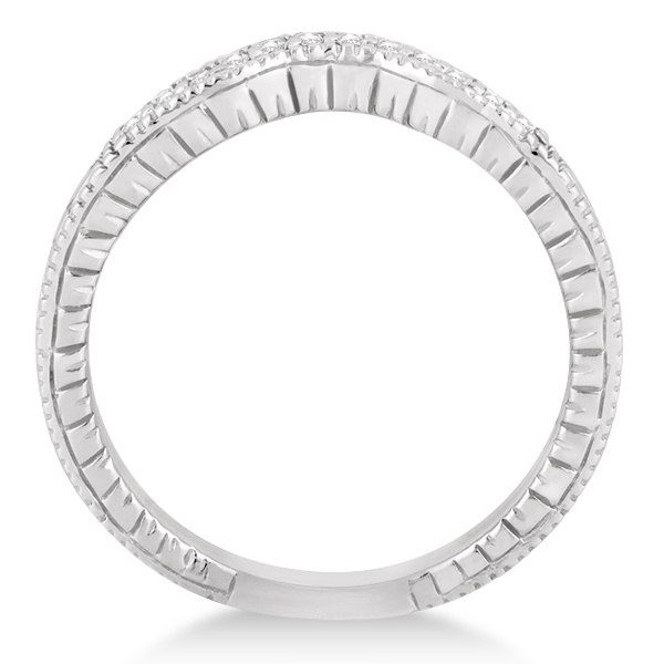 Antique Style Pave-Set Diamond Wedding Band in Palladium (0.12 ctw)