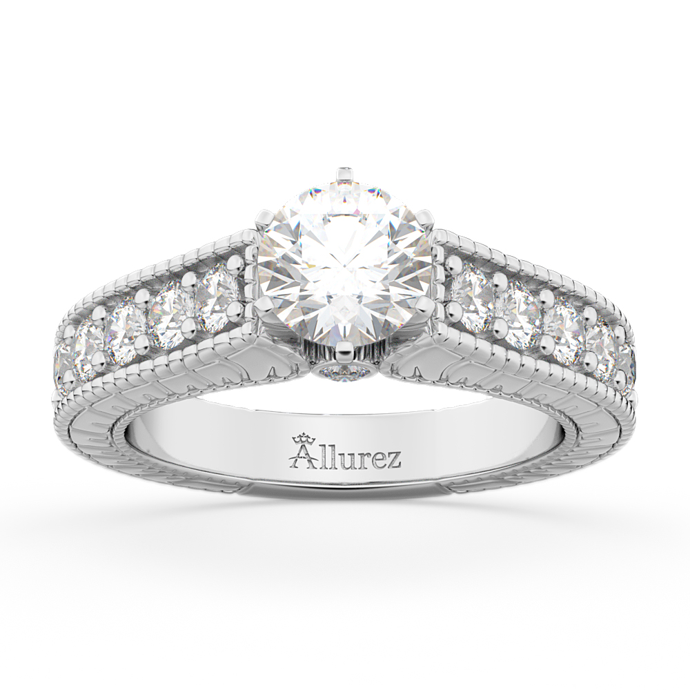 Vintage Diamond Engagement Ring Setting Palladium (1.05ct)