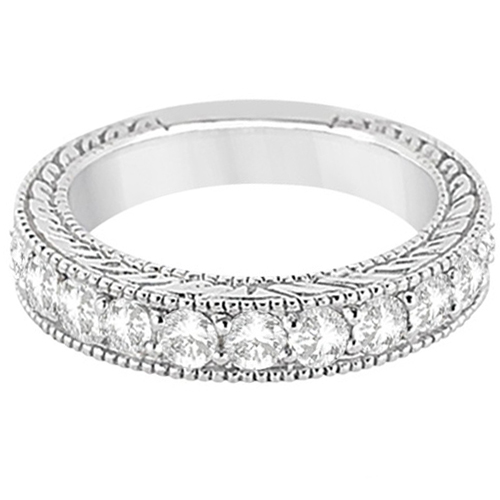 Antique Diamond Engagement Wedding Ring Band 18k White Gold (1.10ct)