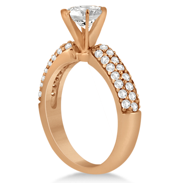 Half-Eternity 3 Row Diamond Engagement Ring 18k Rose Gold (0.72ct)