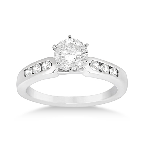 Channel Set Diamond Engagement Ring Setting Palladium (0.15ct)