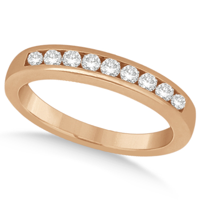 Channel Set Diamond  Wedding Ring Band 18k Rose Gold (0.20ct)
