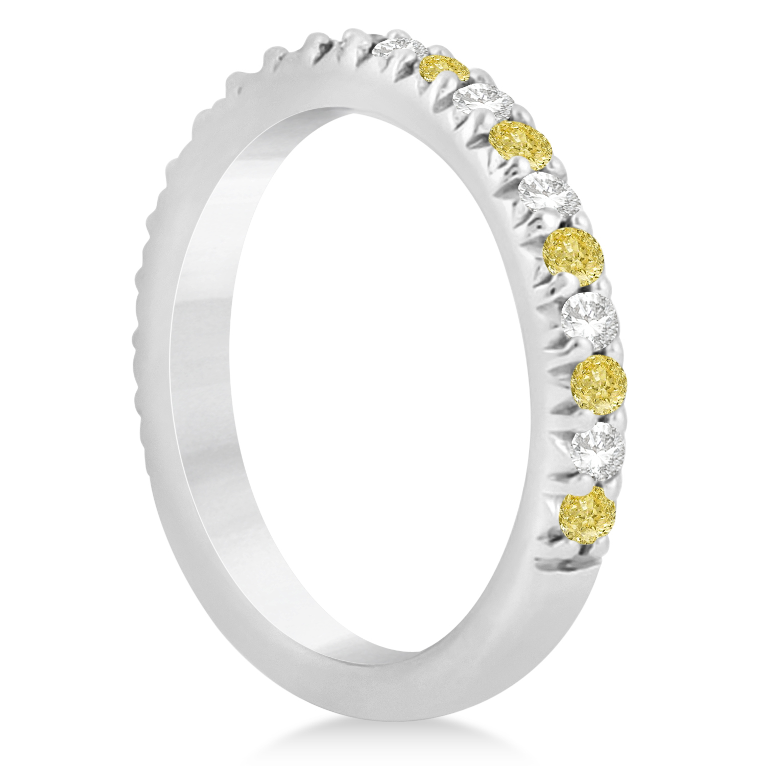 Yellow Diamond & Diamond Bridal Set Setting 18k White Gold 1.14ct