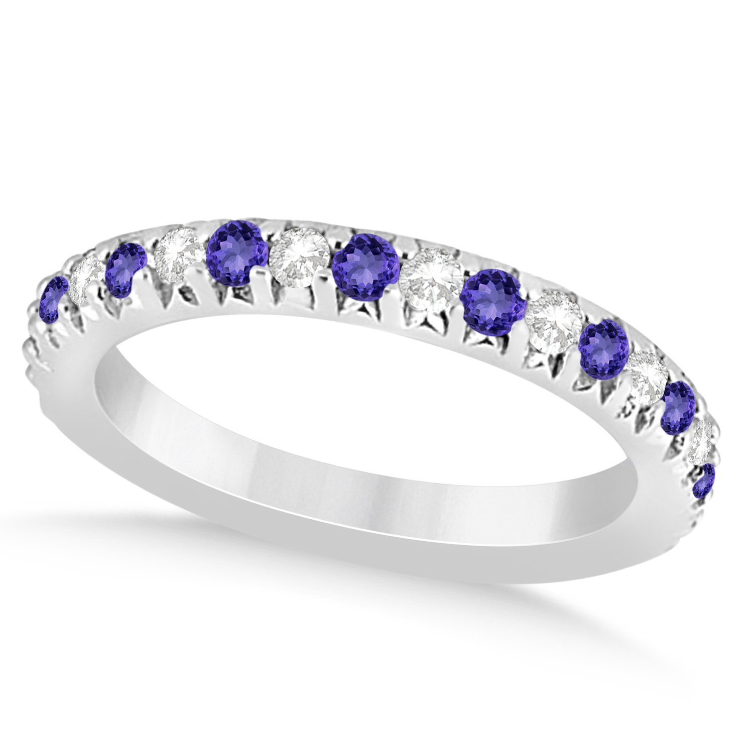 Tanzanite & Diamond Accented Wedding Band Platinum 0.60ct