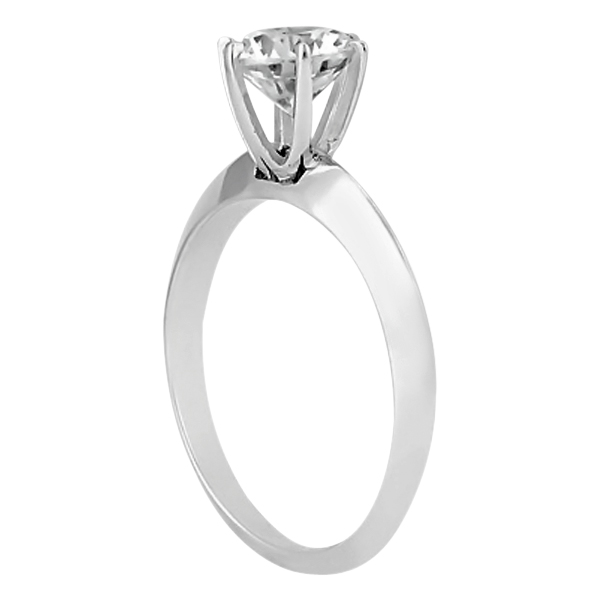 Knife Edge Six-Prong Solitaire Engagement Ring Setting Palladium