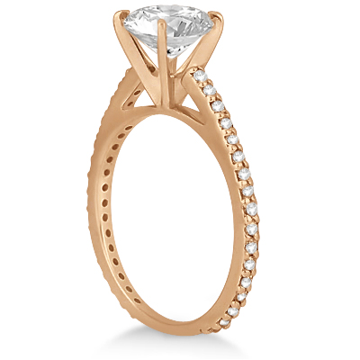 Petite Eternity Diamond Engagement Ring 14k Rose Gold (0.55ct)