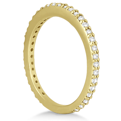 Pave Set Eternity Diamond Wedding Ring Band 14k Yellow Gold 0.55ct - U234