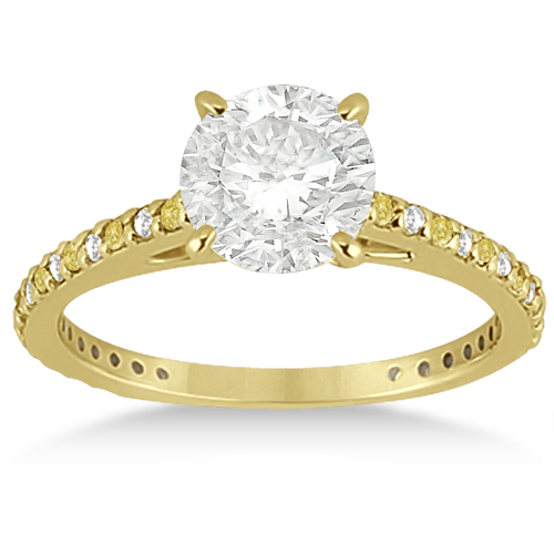 Bridal Ring Set with White & Yellow Diamonds in 18K Yellow Gold 1.06ct