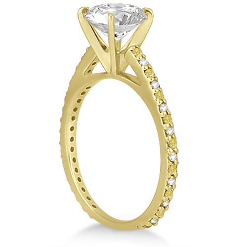 Bridal Ring Set with White & Yellow Diamonds in 18K Yellow Gold 1.06ct