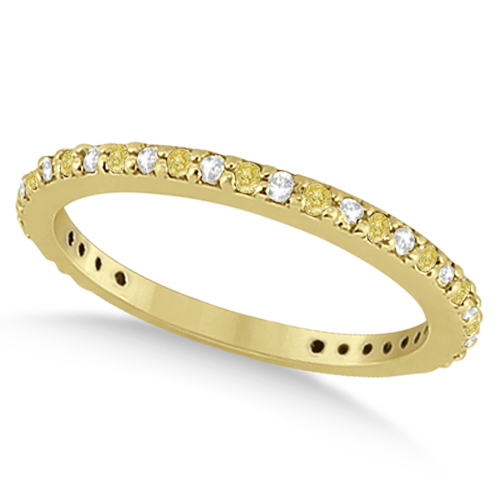 Bridal Ring Set with White & Yellow Diamonds in 18K Yellow Gold 1.06ct