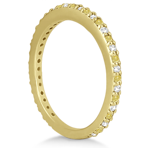 Bridal Ring Set with White & Yellow Diamonds in 18K Yellow Gold 1.06ct