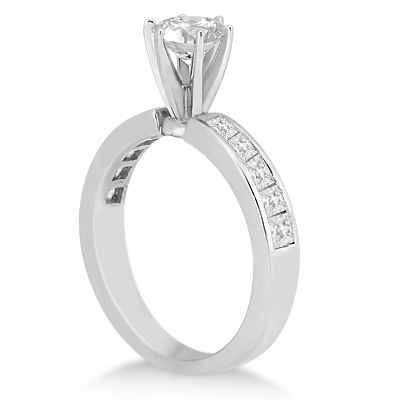 Channel Set Princess Cut Diamond Engagement Ring Platinum (0.50ct)