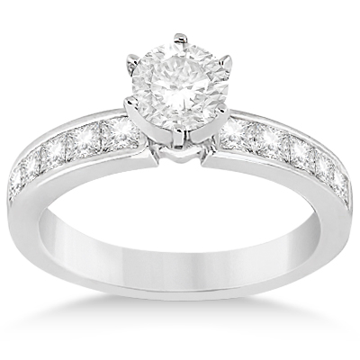 Princess Diamond Engagement Ring & Bridal Set 14k White Gold (1.10ct)
