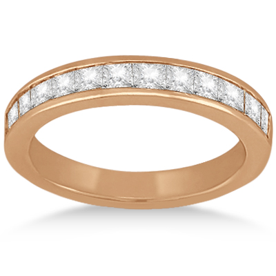 Channel Set Princess Diamond Wedding Band 14k Rose Gold (0.60ct)