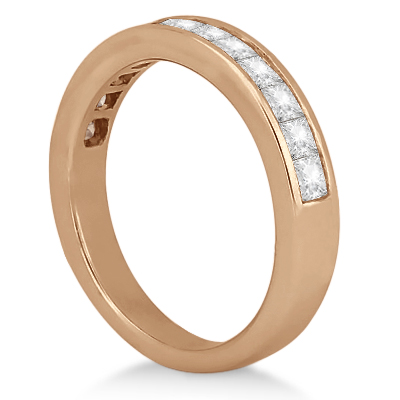 Channel Set Princess Diamond Wedding Band 14k Rose Gold (0.60ct)