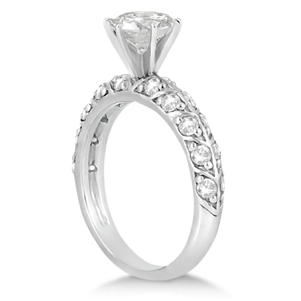 Designer Diamond Engagement Ring Setting 14k White Gold (0.70ct)