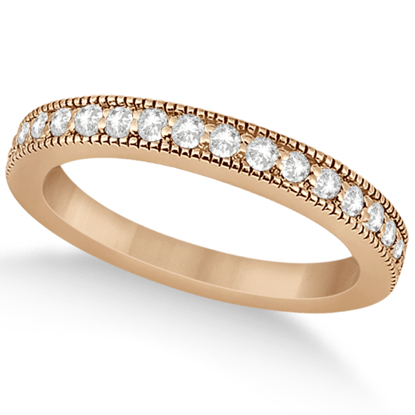 Cathedral Diamond Accented Vintage Bridal Set in 14k Rose Gold (0.62ct)