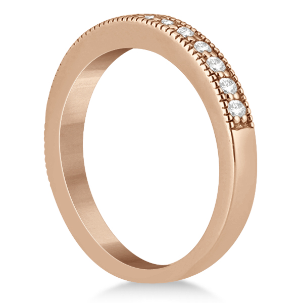 Cathedral Diamond Accented Vintage Bridal Set in 14k Rose Gold (0.62ct)