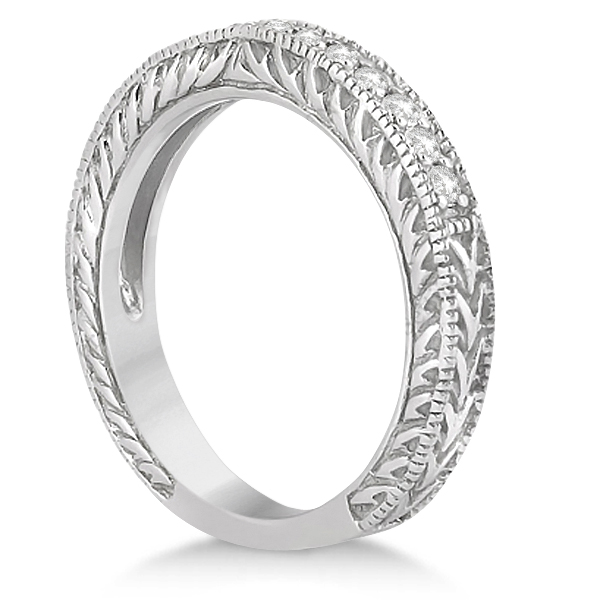 Vintage Filigree Diamond Engagement Bridal Set Platinum (0.35ct)