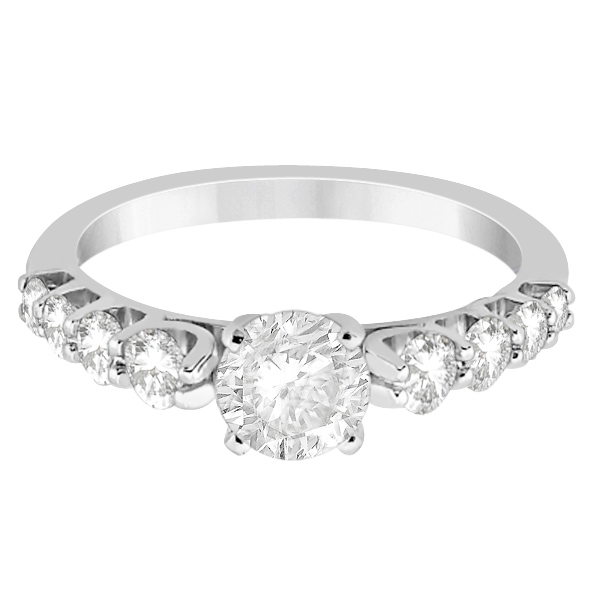 Graduated Diamond Accented Engagement Ring Platinum (0.50ct)
