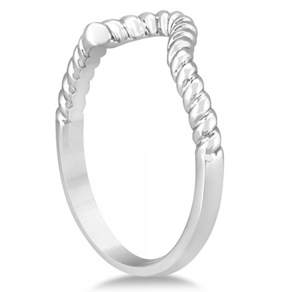 Twisted Contoured Wedding Band 14k White Gold
